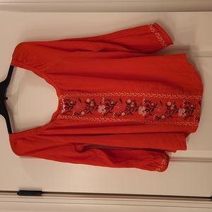 Old Navy, XL, 3/4 sleeve orange blouse